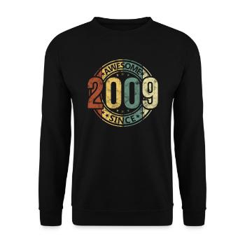 Génial depuis 2009 Retro Vintage Birthday - Sweat-shirt Unisexe - noir - Devant - Alina (178cm) & Michal (187cm)