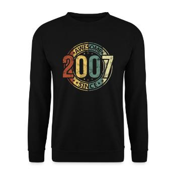 Génial depuis 2007 Retro Vintage Birthday - Sweat-shirt Unisexe - noir - Devant - Alina (178cm) & Michal (187cm)