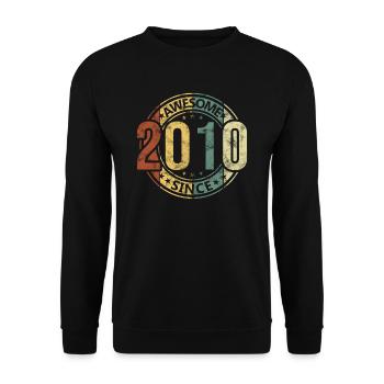 Génial depuis 2010 Retro Vintage Birthday - Sweat-shirt Unisexe - noir - Devant - Alina (178cm) & Michal (187cm)