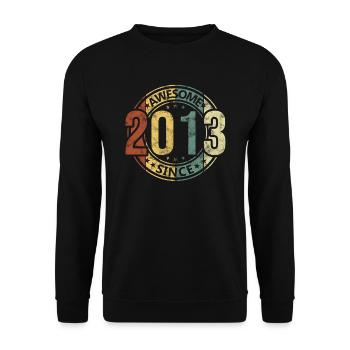 Awesome Since 2013 Retro Vintage Birthday - Unisex Sweatshirt - black - Front - Alina (178cm) & Michal (187cm)