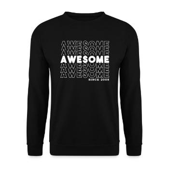 Awesome Since 2008 Girl Boy Birthday Retro - Unisex Sweatshirt - black - Front - Alina (178cm) & Michal (187cm)