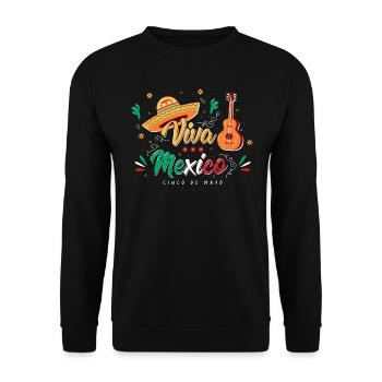 Viva Mexico - Cinco de Mayo - Fiesta Party - Unisex Pullover - Schwarz - Vorne - Alina (178cm) & Michal (187cm)