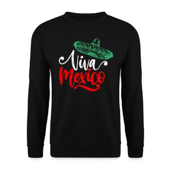 Viva Mexico - Cinco de Mayo - Fiesta Party - Unisex Pullover - Schwarz - Vorne - Alina (178cm) & Michal (187cm)