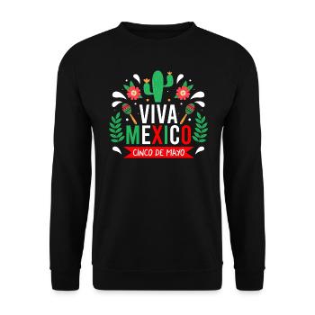 Viva Mexico - Cinco de Mayo - Fiesta Party - Unisex Pullover - Schwarz - Vorne - Alina (178cm) & Michal (187cm)