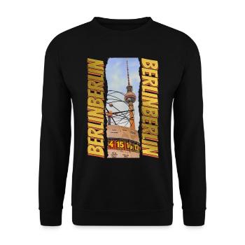 Berlin TV Tower Skyline Gold Germany - Unisex Sweatshirt - black - Front - Alina (178cm) & Michal (187cm)