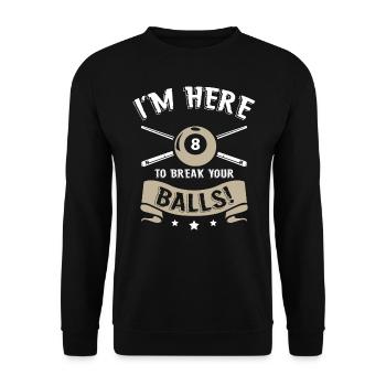 I m Here To Break Your Balls Billiard - Unisex Pullover - Schwarz - Vorne - Alina (178cm) & Michal (187cm)