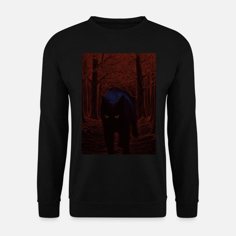 Black Night Cat - Unisex Sweatshirt - black