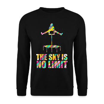 The Sky is No Limit Trampoline - Unisex Sweatshirt - black - Front - Alina (178cm) & Michal (187cm)