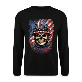Crânes de pompiers américains - Sweat-shirt Unisexe - noir - Devant - Alina (178cm) & Michal (187cm)