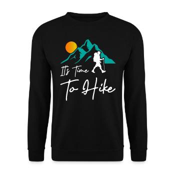 Its Time To Hike - Unisex Sweatshirt - black - Front - Alina (178cm) & Michal (187cm)