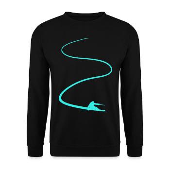 Ski Berge Abfahrt Alpen - Unisex Pullover - Schwarz - Vorne - Alina (178cm) & Michal (187cm)