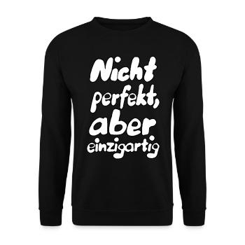 Not perfect... - Unisex Sweatshirt - black - Front - Alina (178cm) & Michal (187cm)