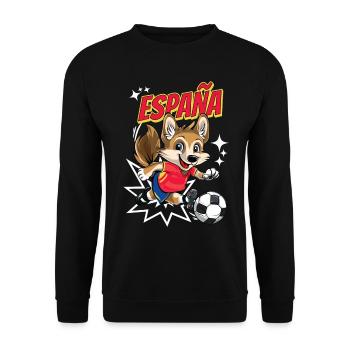 Soccer Spain Dog Animal Soccer Fan Team - Unisex Sweatshirt - black - Front - Alina (178cm) & Michal (187cm)