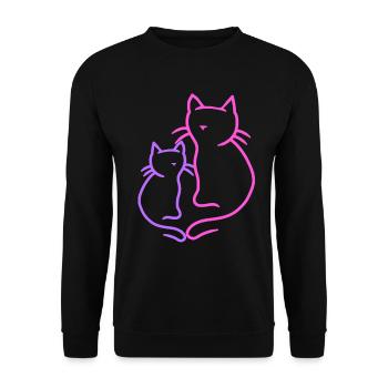 Retro Cats Vintage 90's 80's Cat Child Summer - Unisex Sweatshirt - black - Front - Alina (178cm) & Michal (187cm)