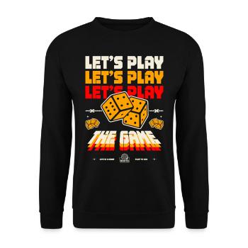 Lass uns das Spiel spielen Funny Gamers Gaming - Unisex Pullover - Schwarz - Vorne - Alina (178cm) & Michal (187cm)