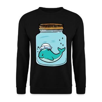 Wal Fisch allein Einsamkeit Gefühle Emotion Trämen - Unisex Pullover - Schwarz - Vorne - Alina (178cm) & Michal (187cm)