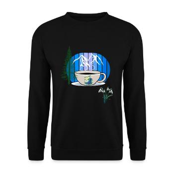 80s 90s Retro Coffee Mug Austria Tyrol Alps - Unisex Sweatshirt - black - Front - Alina (178cm) & Michal (187cm)