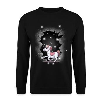 Cheval Poney Enfants Enfant Fille Cavalier Chevaux - Sweat-shirt Unisexe - noir - Devant - Alina (178cm) & Michal (187cm)