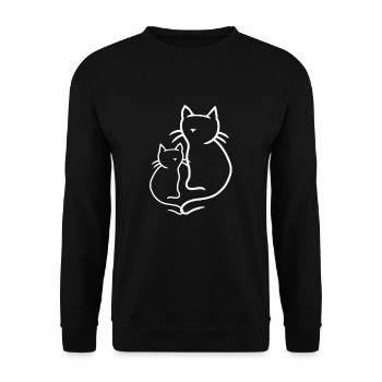 Chat Chats Rétro Années 80 Années 90 Vintage - Sweat-shirt Unisexe - noir - Devant - Alina (178cm) & Michal (187cm)