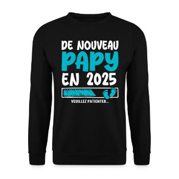 2025 wieder Opa - Unisex Pullover - Schwarz - Vorne - Alina (178cm) & Michal (187cm)