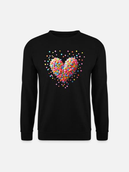 Konfetti Herz Karneval Kostüm Fasching Geburtstag - Unisex Pullover - Schwarz