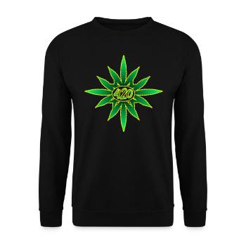 420 Cannabis - Hanf - Marihuana - Weed - Marijuana - Unisex Pullover - Schwarz - Vorne - Alina (178cm) & Michal (187cm)