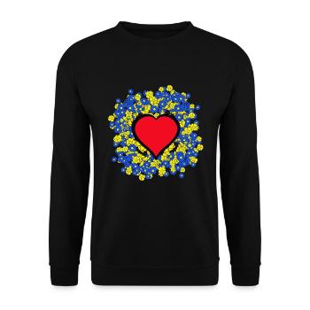 Mother's Day Flowers Heart Hearts Spring Summer - Unisex Sweatshirt - black - Front - Alina (178cm) & Michal (187cm)