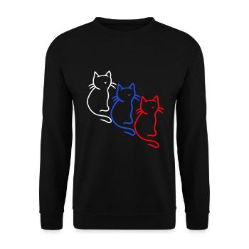 80s 90s Retro Cats Cat Vintage - Unisex Sweatshirt - black - Front - Alina (178cm) & Michal (187cm)