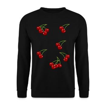 80s 90s Cherry Fruit Fruit Fruit - Unisex Sweatshirt - black - Front - Alina (178cm) & Michal (187cm)