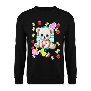 années 80 années 90 Teddy Bear Ours Ours Enfants Enfant - Sweat-shirt Unisexe - noir - Devant - Alina (178cm) & Michal (187cm)