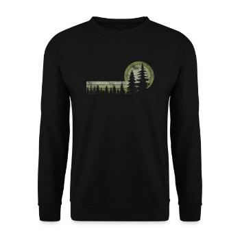 Arbres vintage dans la nature Plein air Nature sauvage Randonnée - Sweat-shirt Unisexe - noir - Devant - Alina (178cm) & Michal (187cm)