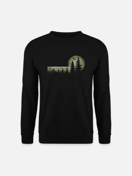 Arbres vintage dans la nature Plein air Nature sauvage Randonnée - Sweat-shirt Unisexe - noir