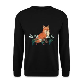 Fox Foxes Spring Spring Beginning Children - Unisex Sweatshirt - black - Front - Alina (178cm) & Michal (187cm)