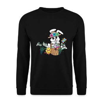 Easter Easter Bunny Easter Eggs Kids Easter Eggs - Unisex Sweatshirt - black - Front - Alina (178cm) & Michal (187cm)