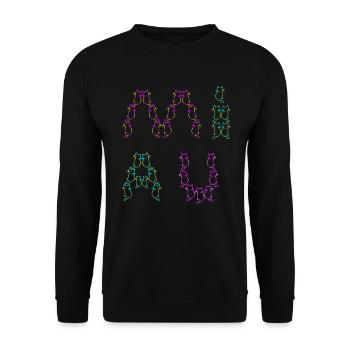 années 80 années 90 Rétro Miaou Chats Chat - Sweat-shirt Unisexe - noir - Devant - Alina (178cm) & Michal (187cm)