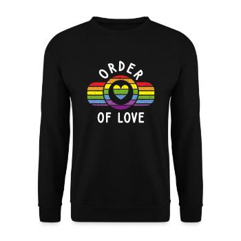 Ordre LGBTQ de l’amour LGBT Sensibilisation Allié Vintage - Sweat-shirt Unisexe - noir - Devant - Alina (178cm) & Michal (187cm)