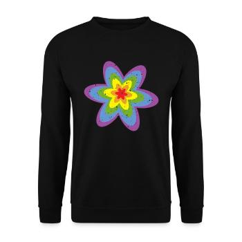 LGBTQ Blume Gay Pride LGBT Awareness Ally Vintage - Unisex Pullover - Schwarz - Vorne - Alina (178cm) & Michal (187cm)