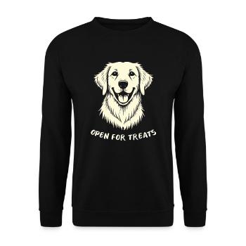 Golden Retriever Offen Für Leckerli Bester Hund - Unisex Pullover - Schwarz - Vorne - Alina (178cm) & Michal (187cm)
