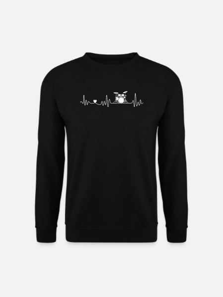 Schlagzeug Drums Herzschlag Musiker Schlagzeuger - Unisex Pullover - Schwarz