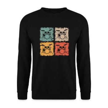 Batterie vintage pour batteurs - Sweat-shirt Unisexe - noir - Devant - Alina (178cm) & Michal (187cm)
