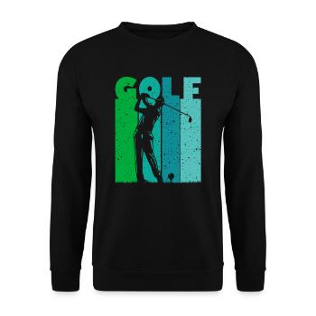 Golf Golfer Tee-Off Männer Jungen Vintage - Unisex Pullover - Schwarz - Vorne - Alina (178cm) & Michal (187cm)