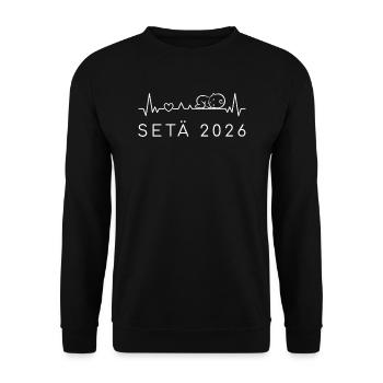 Oncle 2026 Battement de cœur Grossesse Finlandais - Sweat-shirt Unisexe - noir - Devant - Alina (178cm) & Michal (187cm)