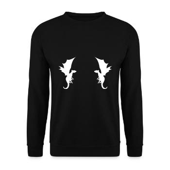 Dragon Dragon Pattern - Unisex Sweatshirt - black - Front - Alina (178cm) & Michal (187cm)