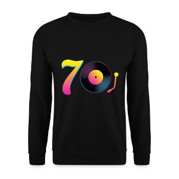 Design de musique vinyle rétro des années 70 - Sweat-shirt Unisexe - noir - Devant - Alina (178cm) & Michal (187cm)