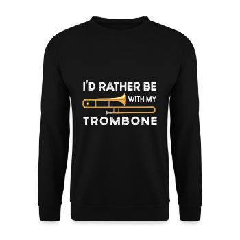 Trombone trombone trombone player gift trombones - Unisex Sweatshirt - black - Front - Alina (178cm) & Michal (187cm)