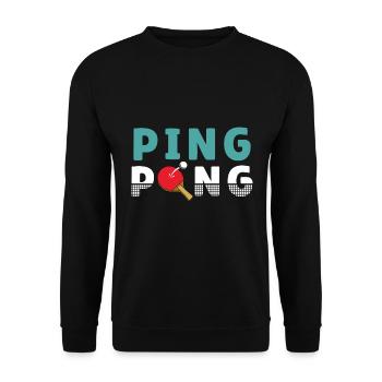 Ping Pong / Table Tennis Sport Design - Unisex Sweatshirt - black - Front - Alina (178cm) & Michal (187cm)