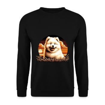 Samoyed Dog Gifts Cute Samoyed Dog Graphic - Unisex Sweatshirt - black - Front - Alina (178cm) & Michal (187cm)