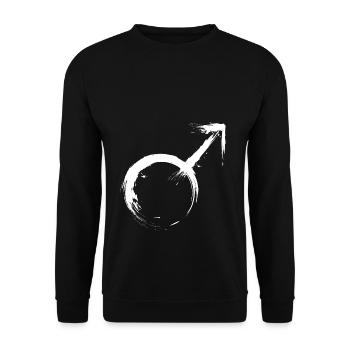 Männliches Geschlechtssymbol Symbol Vektor - Unisex Pullover - Schwarz - Vorne - Alina (178cm) & Michal (187cm)
