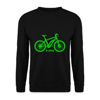 E-bike - Unisex Sweatshirt - black - Front - Alina (178cm) & Michal (187cm)