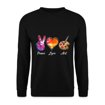 Peace Love Art - Painters, Artists, Pictures - Unisex Sweatshirt - black - Front - Alina (178cm) & Michal (187cm)